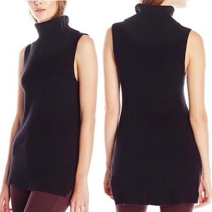French Connection Black Sleeveless Turtleneck Sweater